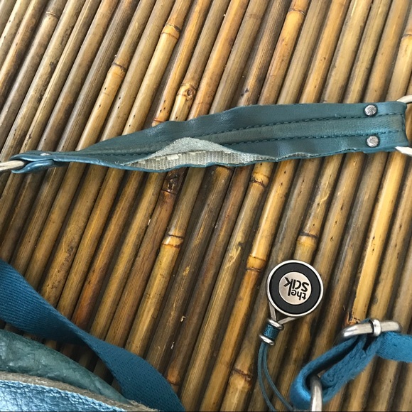 The Sak Teal Leather Crossbody Purse Medium Bag - Picture 8 of 8